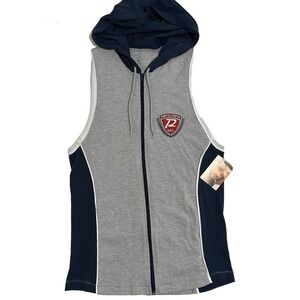 NWT Pistol Pete Sleeveless Zip Hoodie Gray Navy Small